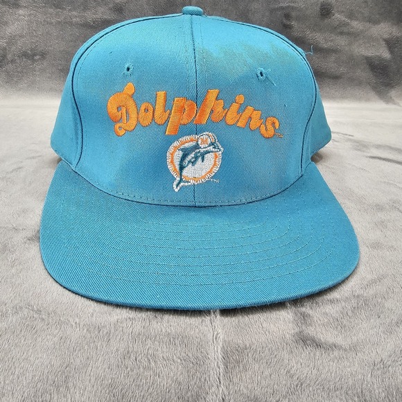 AJD Other - Vintage Miami Dolphins Hat AJD Snapback Teal Orange Team NFL Cotton Cap 90s